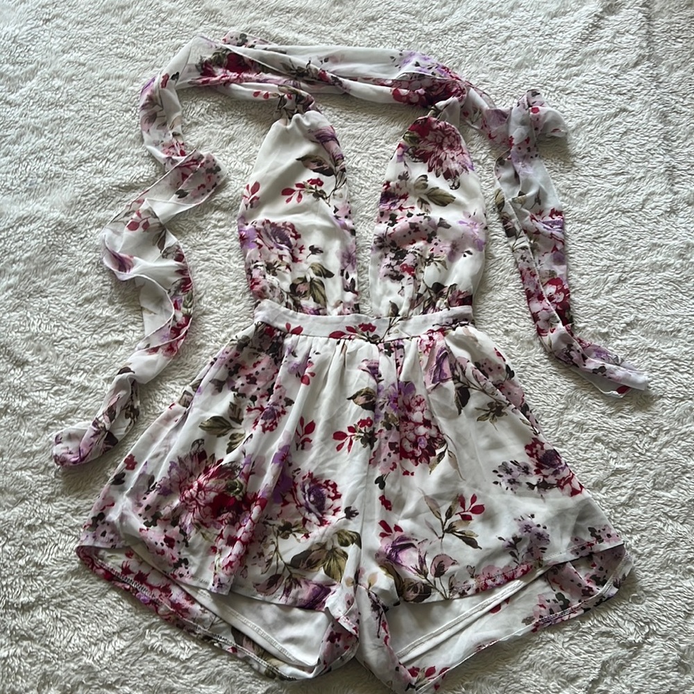 Floral one piece romper